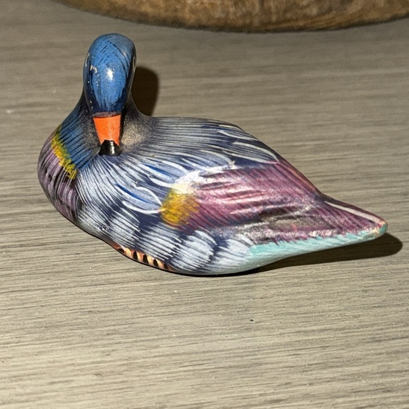 VTG Handcrafted Wooden Duck/Bird Figurine - Multicolored Trinket Home Decor - Picture 2 of 13